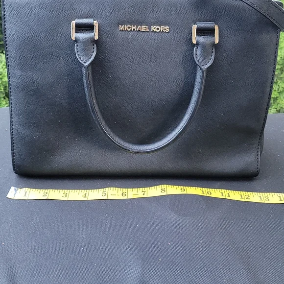 Michael Kors Hope Messenger Large Black Gold Purse